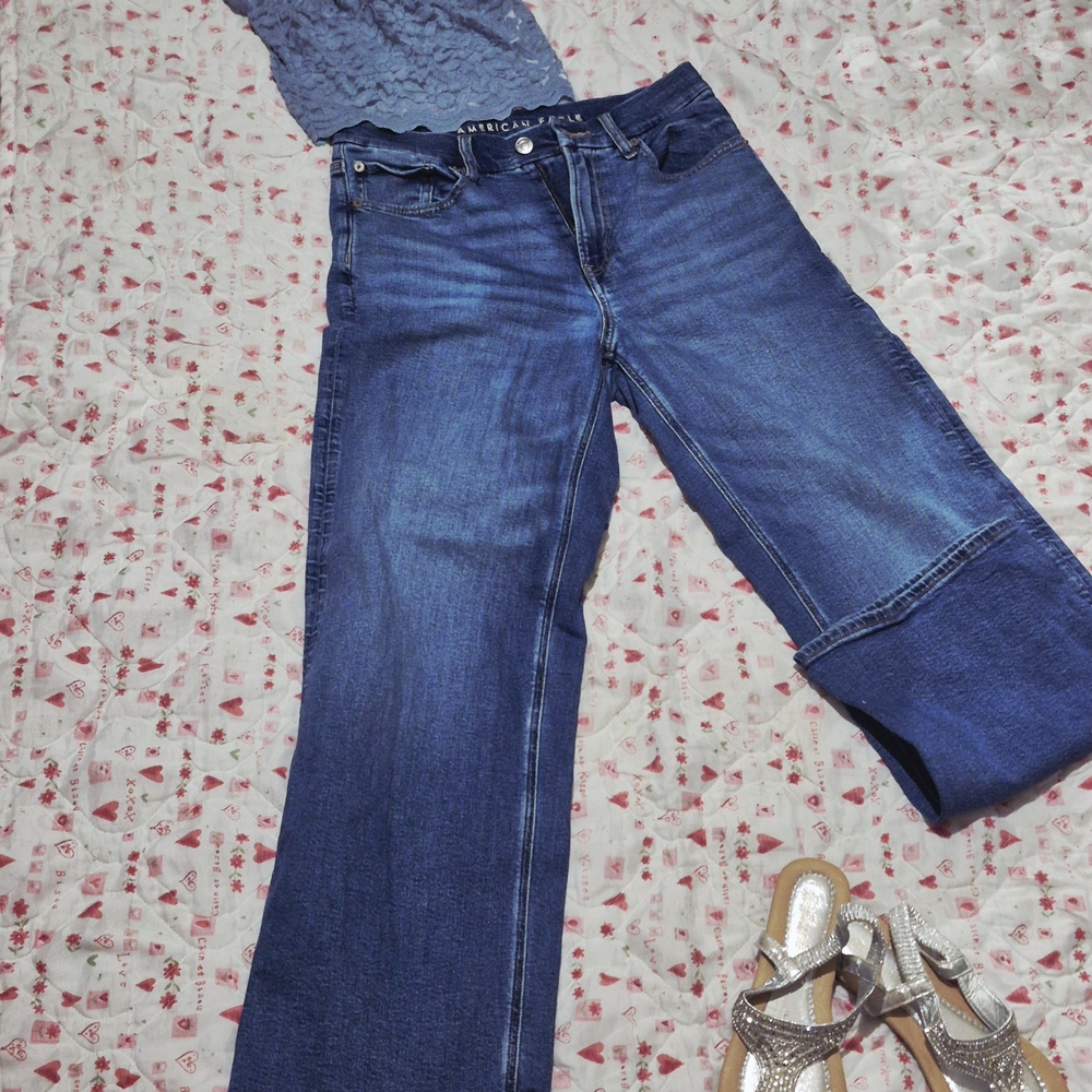 Chic Dark Blue Wide Leg Jeans